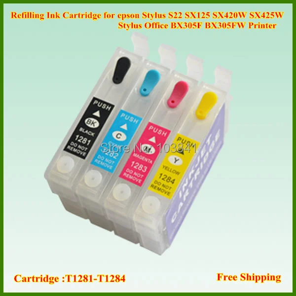 T1281 T1282 T1283 T1284 многоразовый чернильный картридж для Epson Stylus S22 SX125 SX420W SX425W Office BX305F