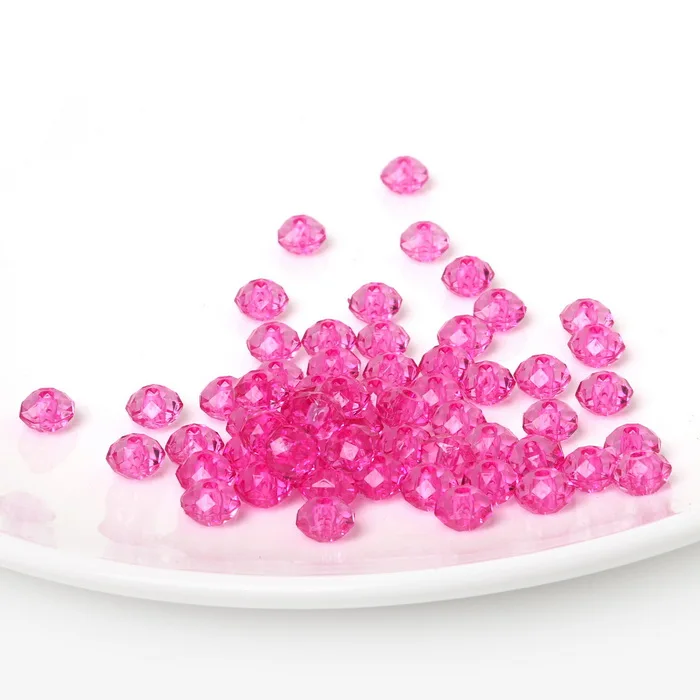 Fuchsia 200 шт./лот акриловые граненые круглые разделительные бусины DIY Украшение для альбома товары для шитья и рукоделия 8 мм стеклянные бусины Rondelle - Цвет: Fuchsia