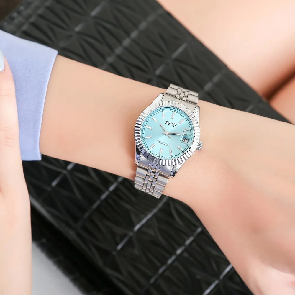 OUBAOER Business Quartz Watch Women Stainless Steel Date Calendar Ladies Watches Jewelry Wristwatches Clock Montre Femme 6090LA | Наручные