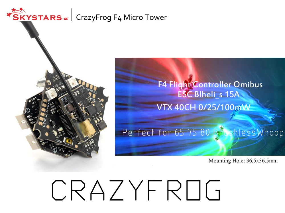 2-4S F4 FC бесщеточный контроллер полета ESC OSD Smart Audio(без RX) с кабелем XT30 для бесщеточного дрона Whoop CrazyFrog Flytower