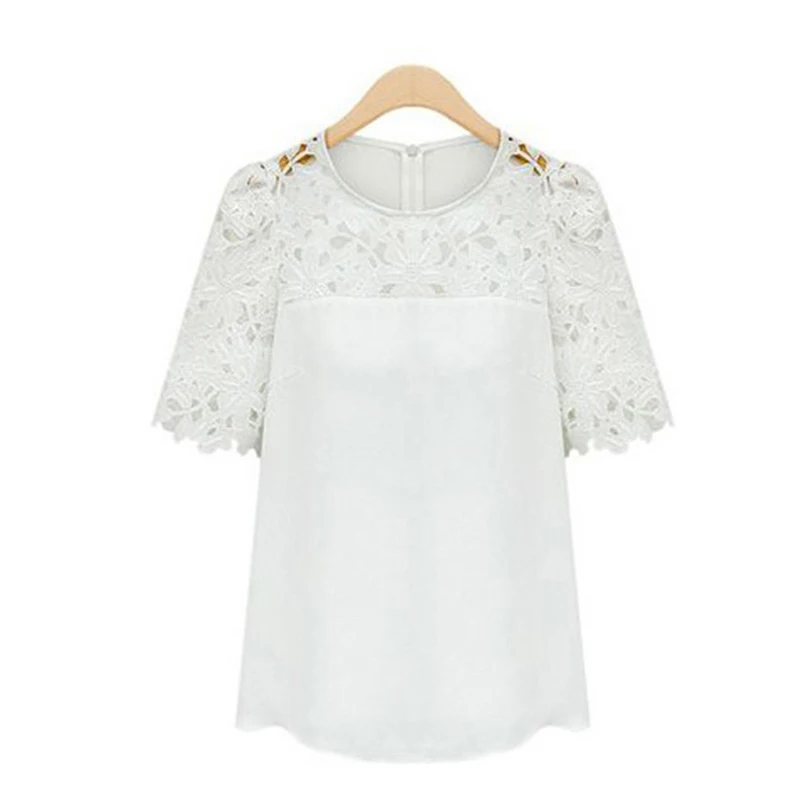 AQ62 женские кружевные блузки сексуальные размера плюс полые вязаные шифоновые