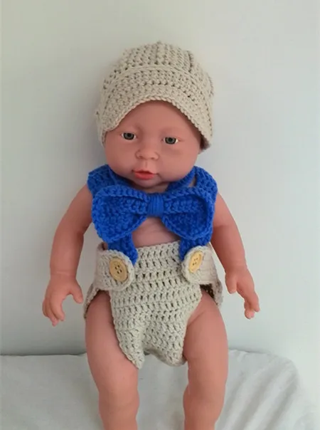 Crochet Newborn hat baby boy clothing newsboy set with bow tie and diaper cover photo prop infant brim | Детская одежда и обувь
