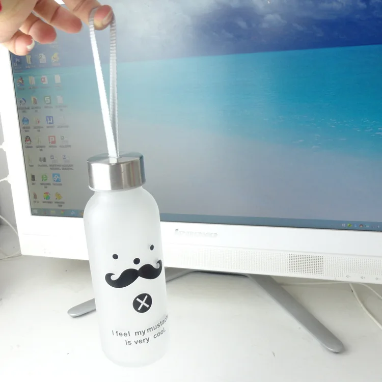 1 шт. Новинка 300 мл Милая мультяшная стеклянная бутылка для воды спортивный шейкер