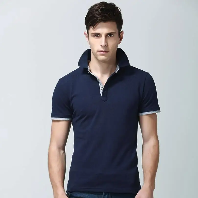 

Fashion men's turn-down collar T shirt for cool summer day