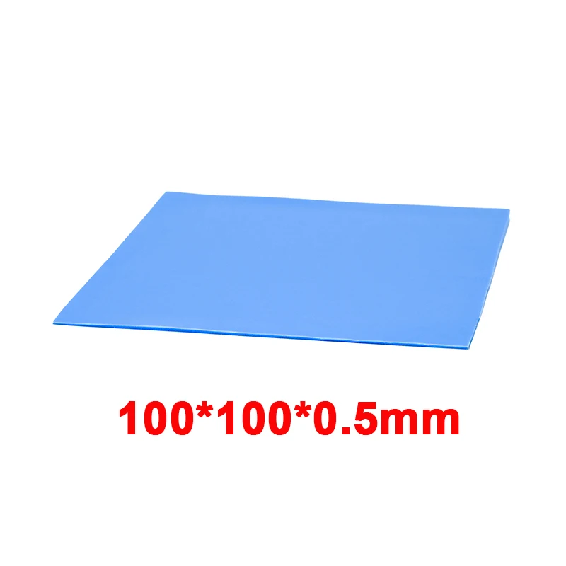 100x100x0.5mm Высокое качество 100 мм* 100 мм* 1 мм 0,5 мм 1,5 мм 2 мм 3 мм 5 мм термопрокладка графический процессор радиатор охлаждения Проводящий силиконовый коврик - Цвет: 100x100x0.5mm