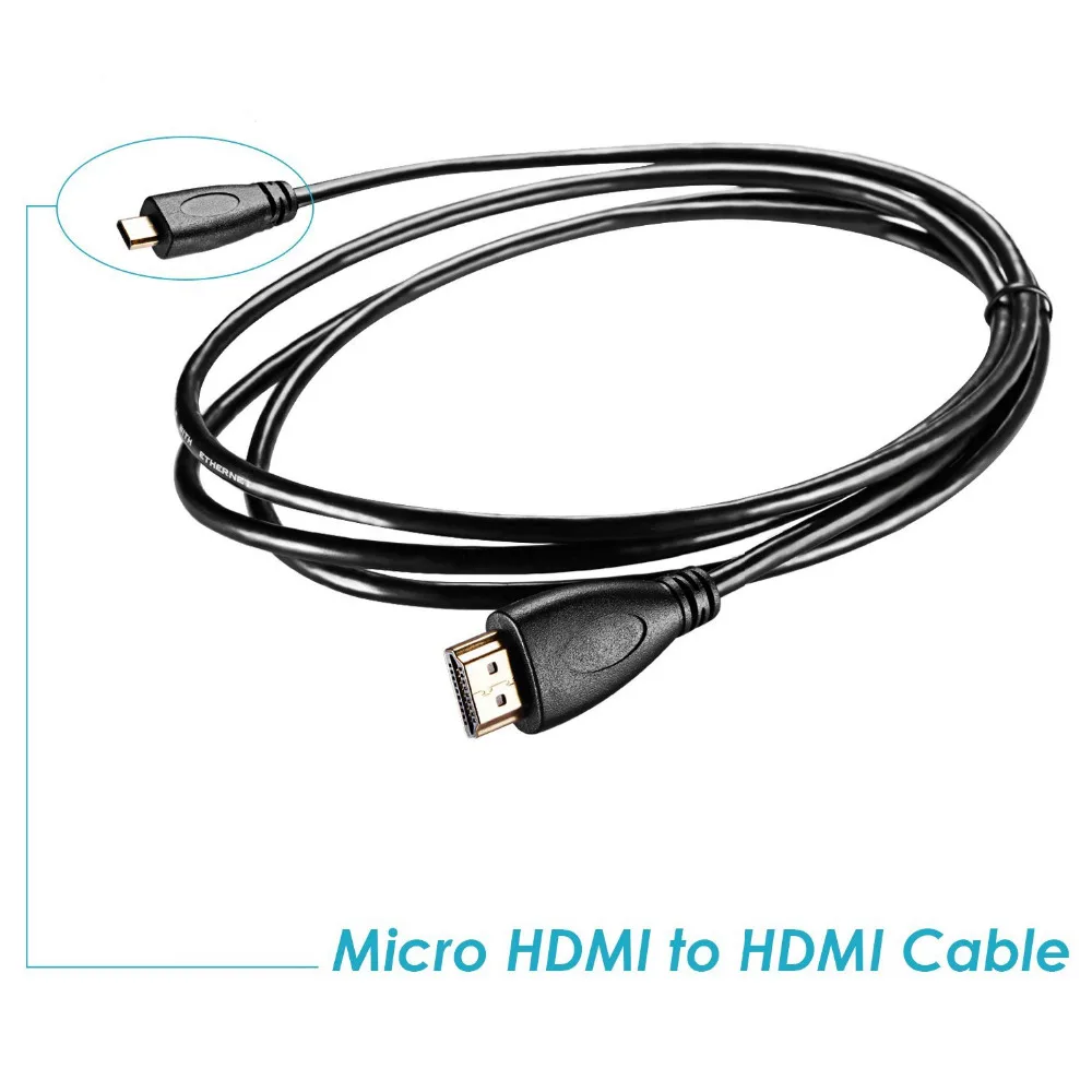 1 8 м Micro HDMI к кабель Высокоскоростной HDTV Кабель-Поддержка Ethernet 3D 4K и Panasonic GH4 камера