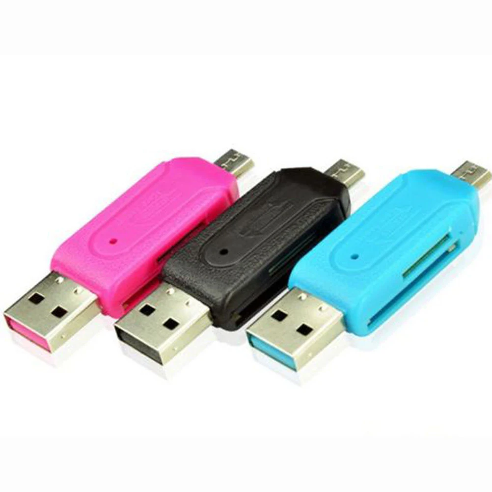 2 в 1 Micro USB OTG кардридер Универсальный TF/SD телефонные удлинители внешние наушники