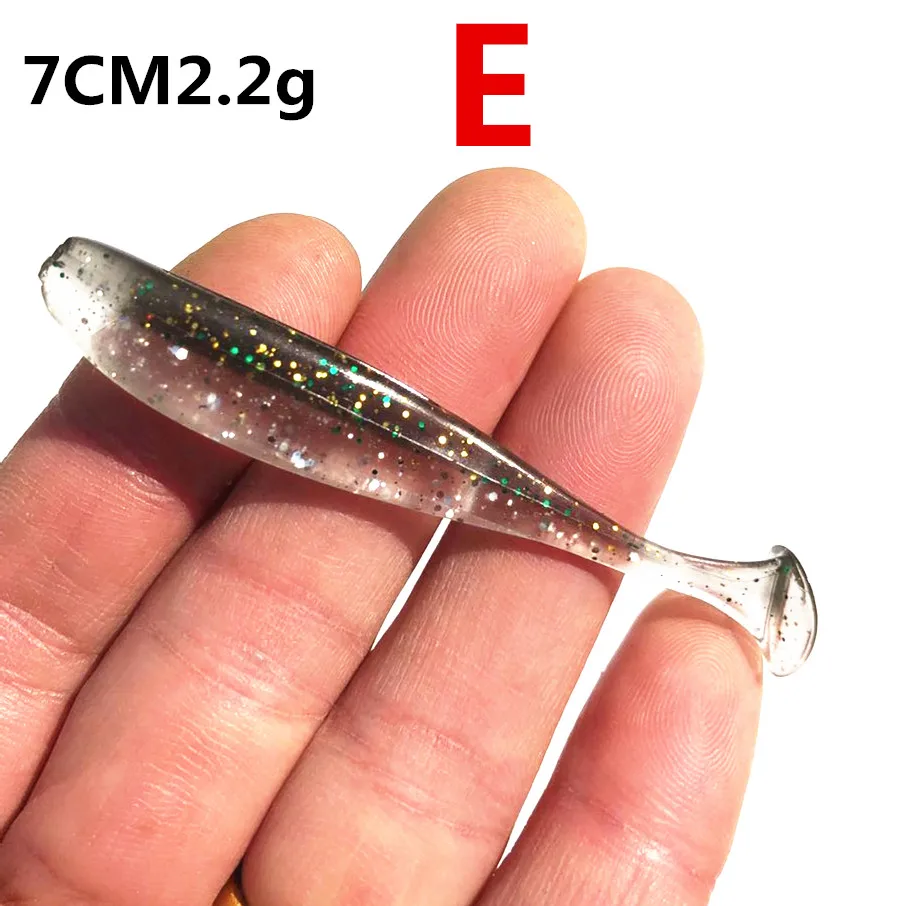 10pcs/lot 70mm 2.2g Easy Shiner Soft Lures Fishing Lure Silicone Bait Double Color CarpArtificial wanya Swimbaits | Спорт и