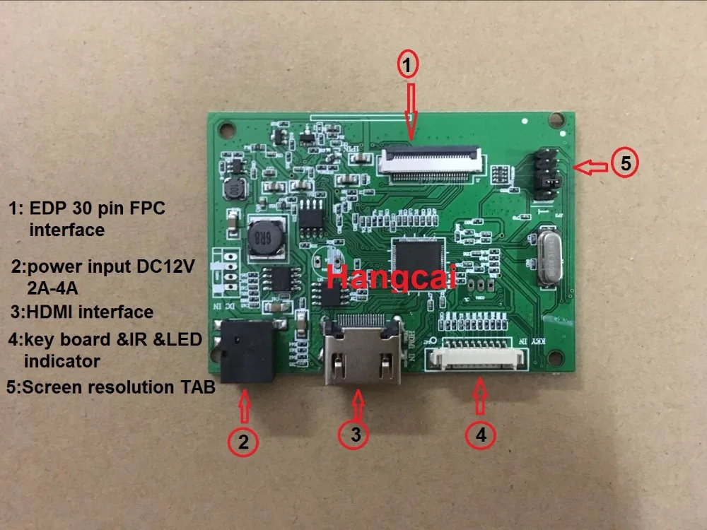 PCB-800807V6-1HDMI-EDP 30PIN LCD driver board for screen 1920*1200 1920*1080 1600*900 1366*768 1280*800 Universal - купить по
