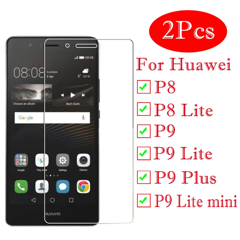 2 шт. Защитное стекло для huawei p9 lite mini p9light p8 p8lite защитное стекло tremp huavwei p 9 p 8 litep9 8 p