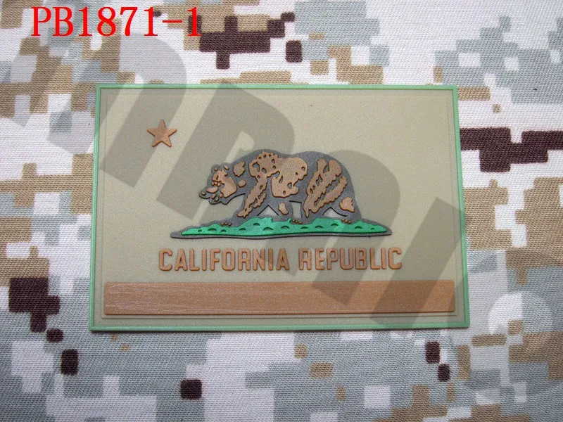 3D ПВХ патч США California Флаг Тактический военный боевой Резиновый патч