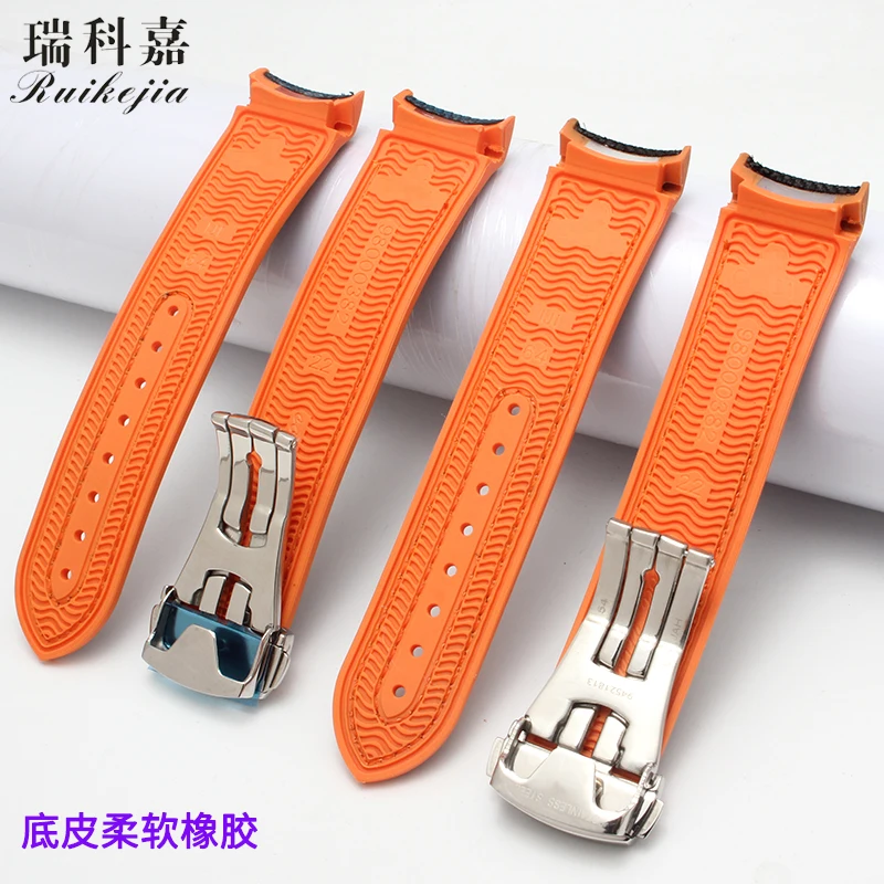 Suitable for Omega strap marine universe 9900 hippocampus 8900 silicone rubber nylon canvas 20mm 22mm folding buckle | Наручные часы