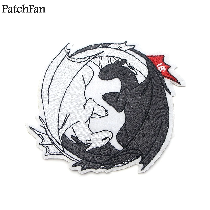 3 Patchfan Как приручить дракона беззубый светильник fury Ночная фурия вышитые железные нашивки на одежду кошелек значок стикер A1723 - Цвет: 3