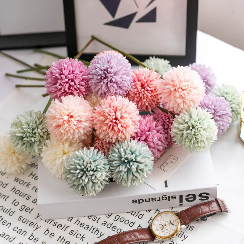1Pcs 29cm Artificial Dandelion Flower Silk Hydrangea Flowers For Home Party Decoration Fake Flower For Wedding Decoration