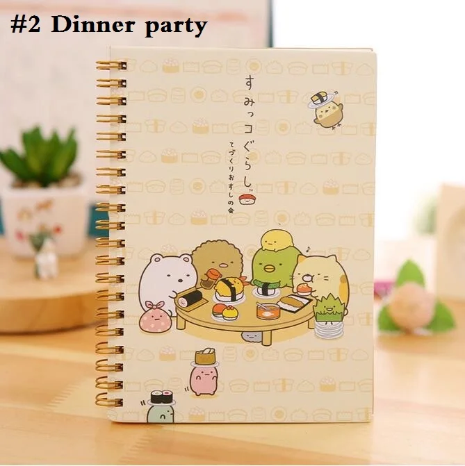 1 шт./лот, новинка, каваи, Япония, мультфильм, Rilakkuma& Sumikkogurashi, катушка, записная книжка, дневник, карманная книга, офисные школьные принадлежности - Цвет: NO2 Dinner party