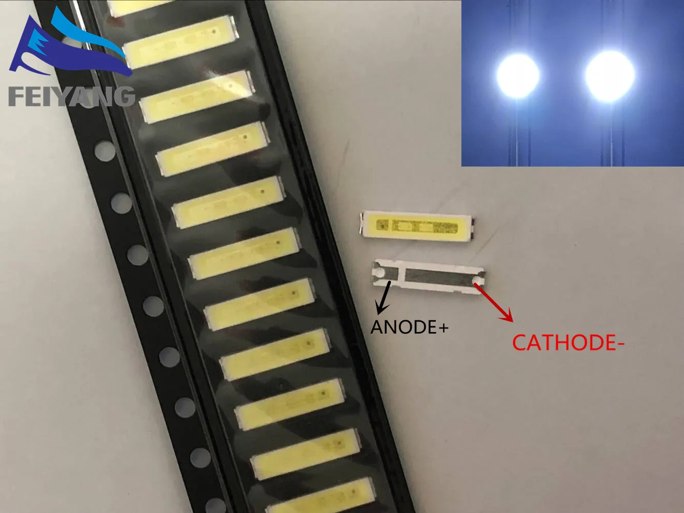 100PCS FOR SEOUL SMD 8520 LED Backlight 1W 6V Cool white 95-100LM TV Application CHIP-2 | Электронные компоненты и