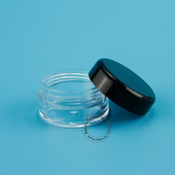 100pcs/Lot Promotion 3g Plastic Cream Jar with Black Cap PS Mini 3ml Women Cosmetic Container 1/10OZ Small Refillable Vial | Красота и