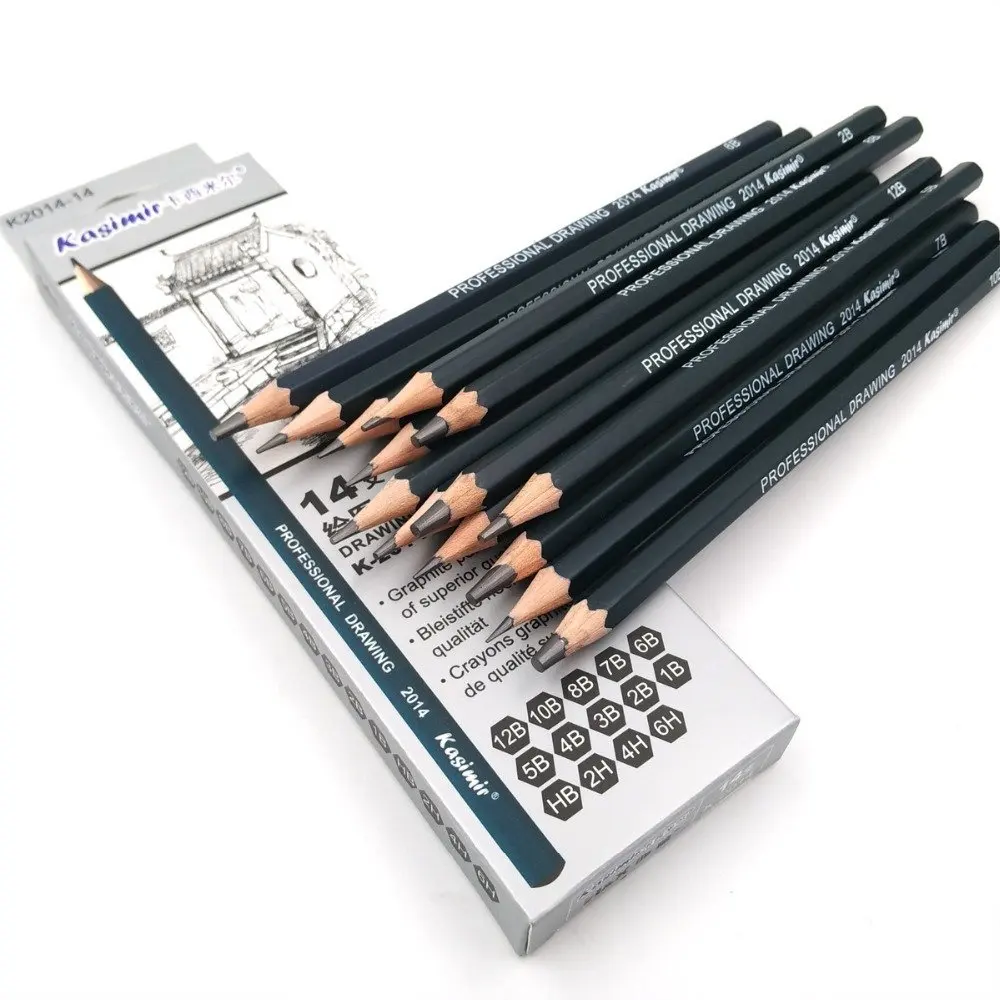 

Pencils 14pcs/set 12B 10B 8B 7B 6B 5B 4B 3B 2B B HB 2H 4H 6H Graphite Sketching Pencils Professional Sketch Pencils for Drawing