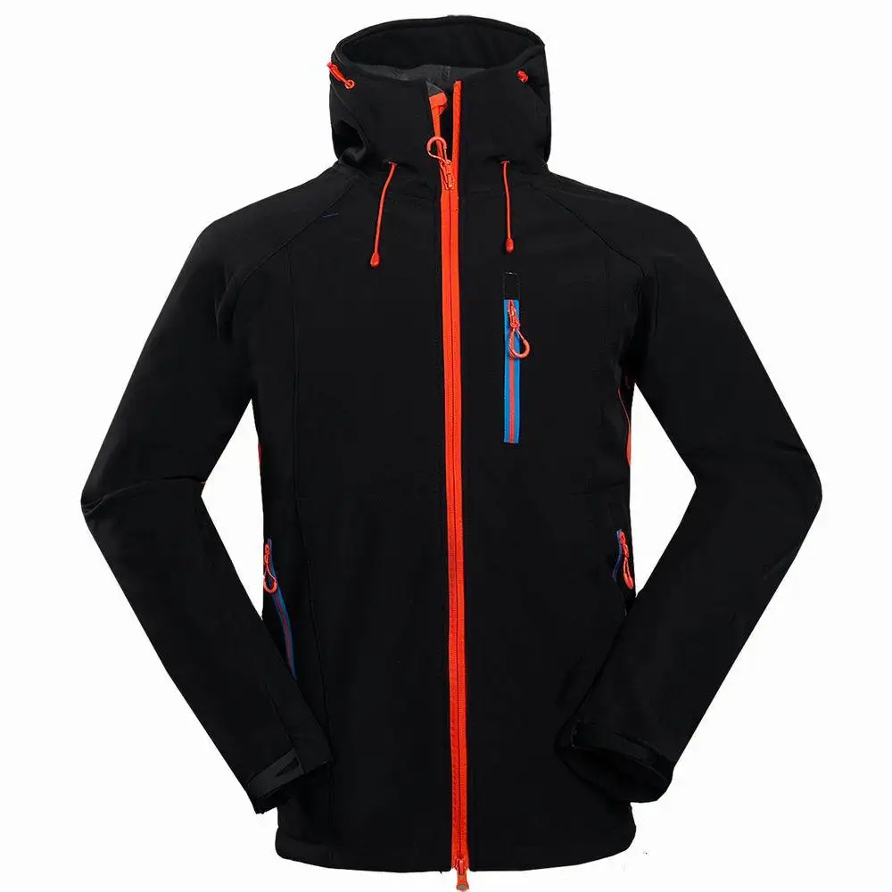 Мужская Флисовая Куртка с капюшоном ветрозащитная куртка на молнии мягкой