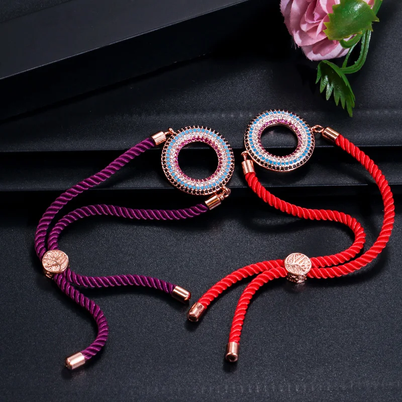 Pera регулируемый браслет ручной работы большой полый круглый с кубическим