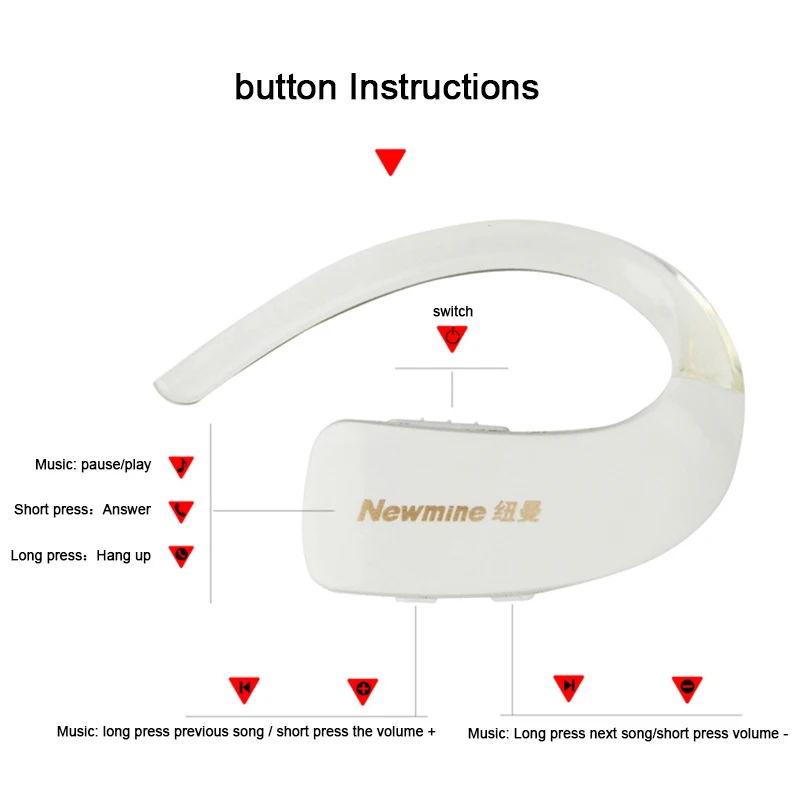Newmine L32 гарнитура Bluetooth Беспроводной Hands-free версии 4 0 Шум с функцией шумоподавления