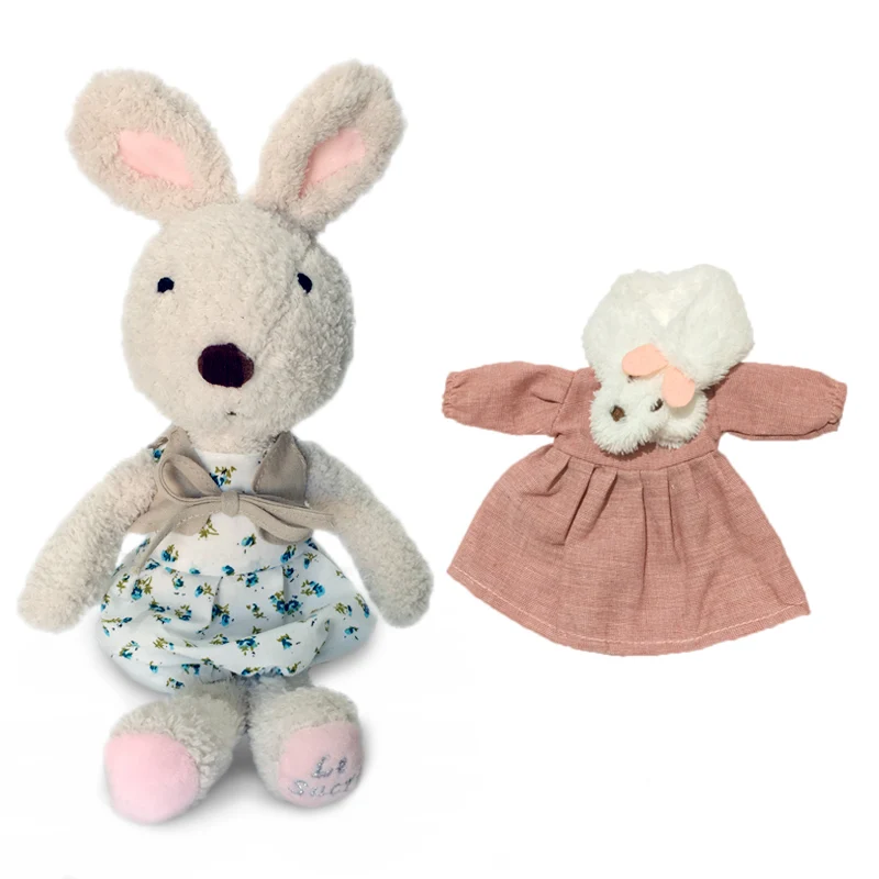 Милый кролик зайка плюшевые куклы игрушка со сменной одеждой мягкие животные