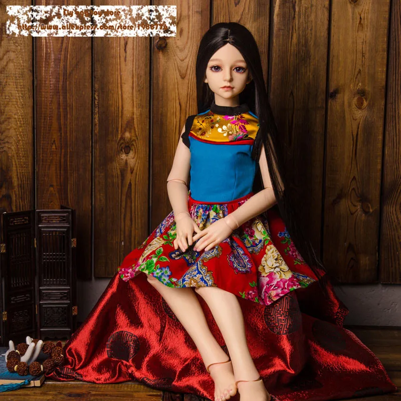 Кукла одежды этническая платье 1/3 женский кукла Древний костюм sd bjd синий красный