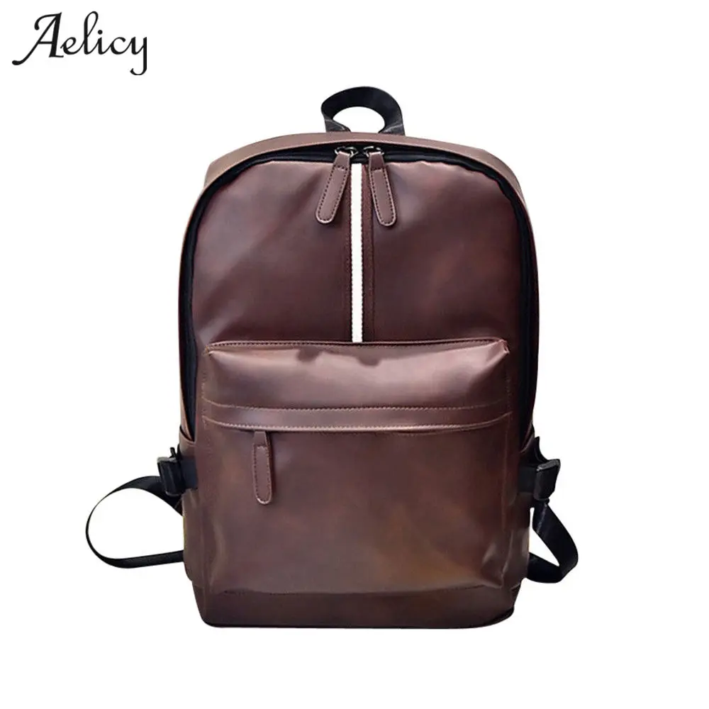 Aelicy модный мужской рюкзак из искусственной кожи для 15 6 дюймов ноутбука большая