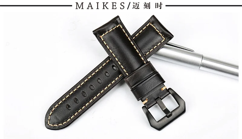 MAIKES винтажный итальянский кожаный ремешок для часов 22 мм 24 мм 26 мм Ремешки для наручных часов аксессуары для часов Fossil ремешок для часов