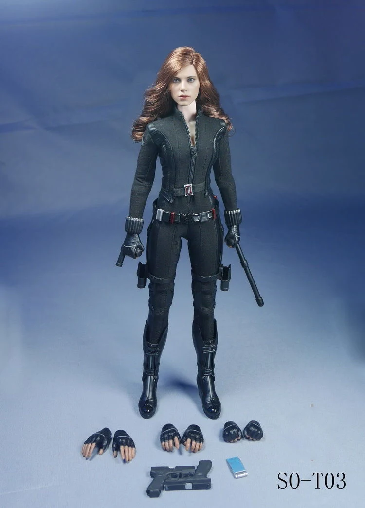 SO T03 Age of Ultron AOU знаменитостей Черная Вдова комплект одежды W головка для 1/6 весы