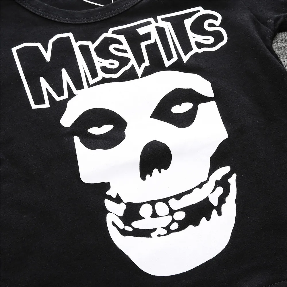 Halloween Misfits Baby Boy Clothes Sets Skeleton Infant T-Shirt Trouser Suits Skull Cotton Children Clothing Outfit 70 80 90 100 | Детская