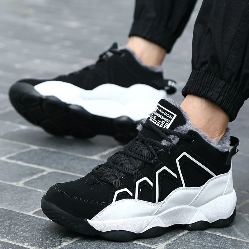 

MIUBU Winter Men's Casual Shoes Fashion Keep Warm Comfortable Shoes For Male Soft Height Increase Lace-up Men Sneakers Big Size