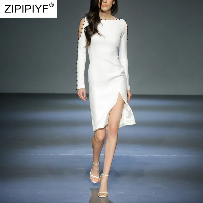 

2019 Spring Summer Elegant Slash Neck off Shoulder Dresses Long Sleeve White Casual Sexy Mini Dresses Party Vestidos H6815