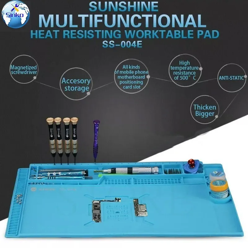 

Sunshine SS-004E Multi-function High Temperature Resistance Insulation Silicone Pad Desk Mat Maintenance Platform With Magnetic