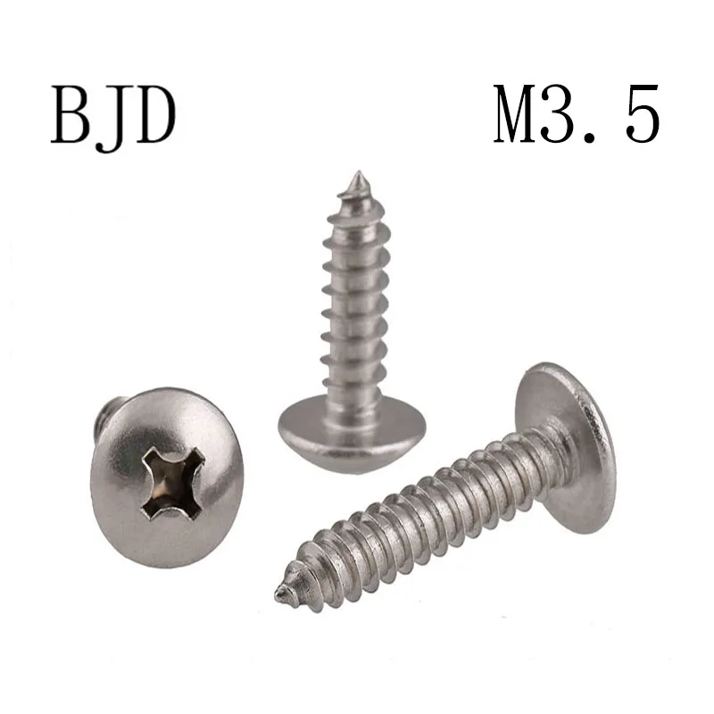 100 шт. M3.5 * 6 5/50 винты 3 5 мм JISB1122T из нержавеющей стали с грибовидной головкой