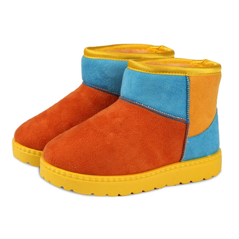 

Winter Children Shoes Girl and Boy Boots Kids Snow Boots Plush Shoes Patchwork Platforms Warm Fashion Boots Cotton Shoes XL78