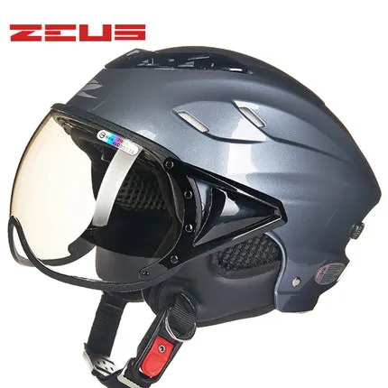 Трещины dermatoglyph ZEUS 125B ABS Половина лица мотоциклетный шлем Летний Электрический