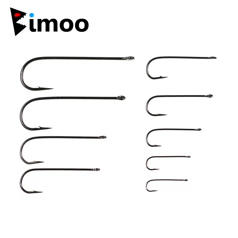 Bimoo 50PCS Aberdeen Long Shank Fish Hook Saltwater Fresh Water Fishing Hooks Sabiki Rig Streamer Fly Hook Size 10 4 2 2/0 3/0