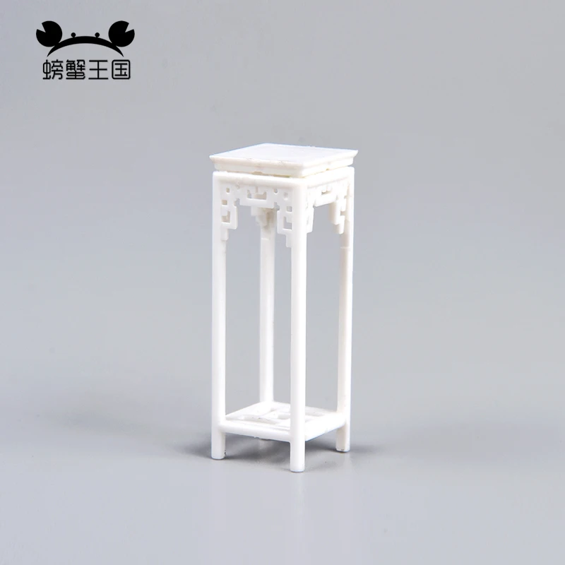 

Мини-мебель для кукольного домика 1:25, 5 шт., миниатюрные белые аксессуары, пластиковая подставка для цветов в китайском стиле