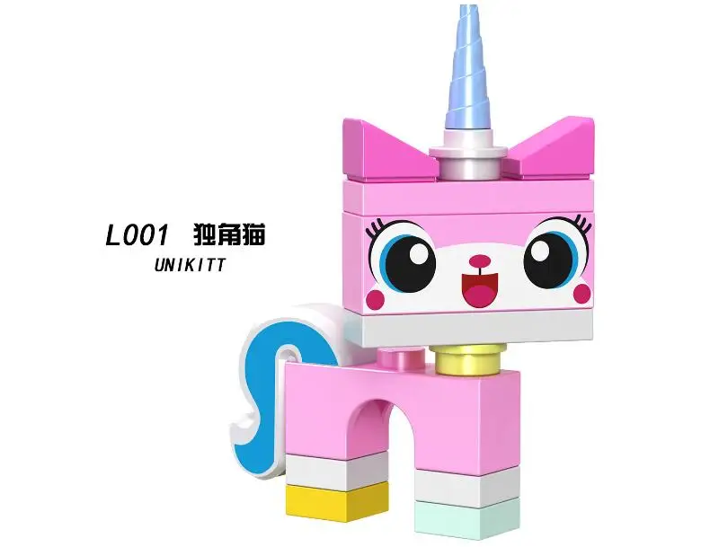 8 шт./лот фигурки-кирпичи Unikitty супер злобный Астро кулст бизнис Единорог Китти