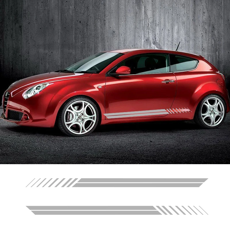 2 шт. автомобильные боковые полосы юбки графика виниловые наклейки для гоночного