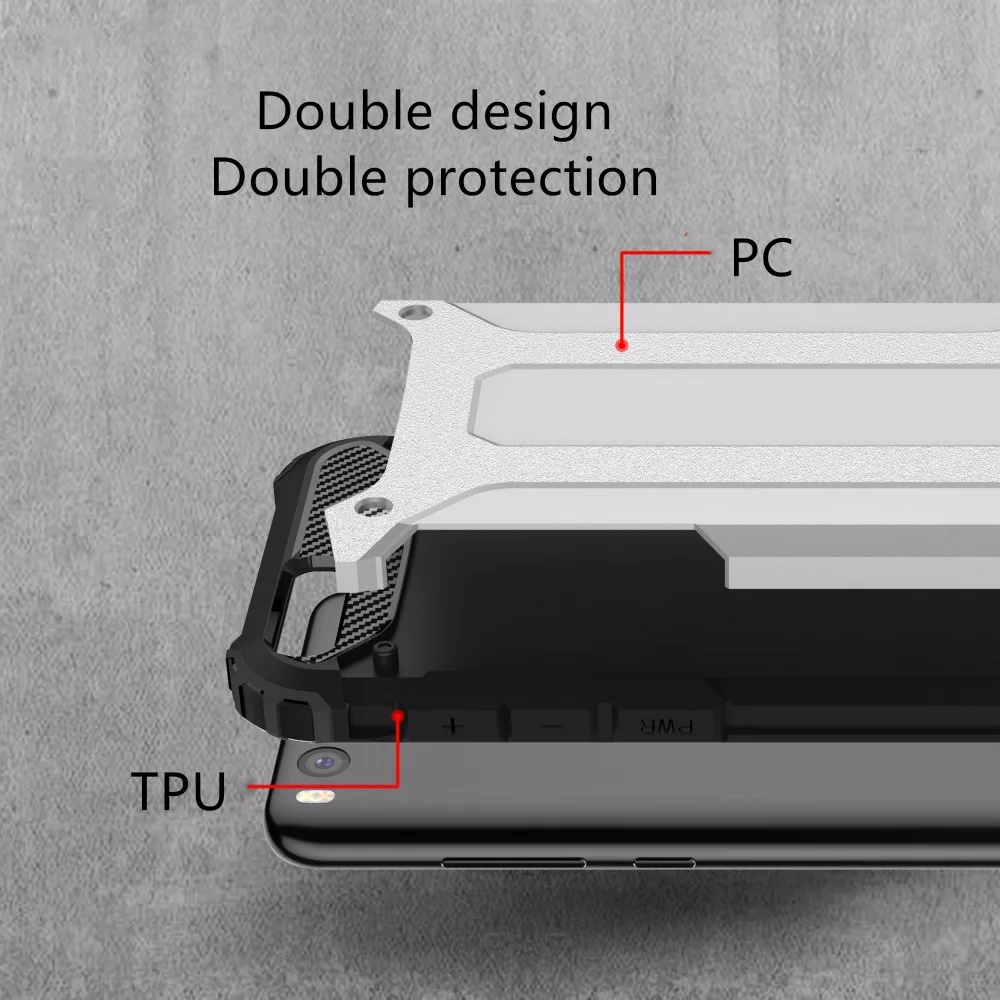 Прочный бронированный чехол из поликарбоната + ТПУ для телефона Xiaomi mi 6/Max2 Red