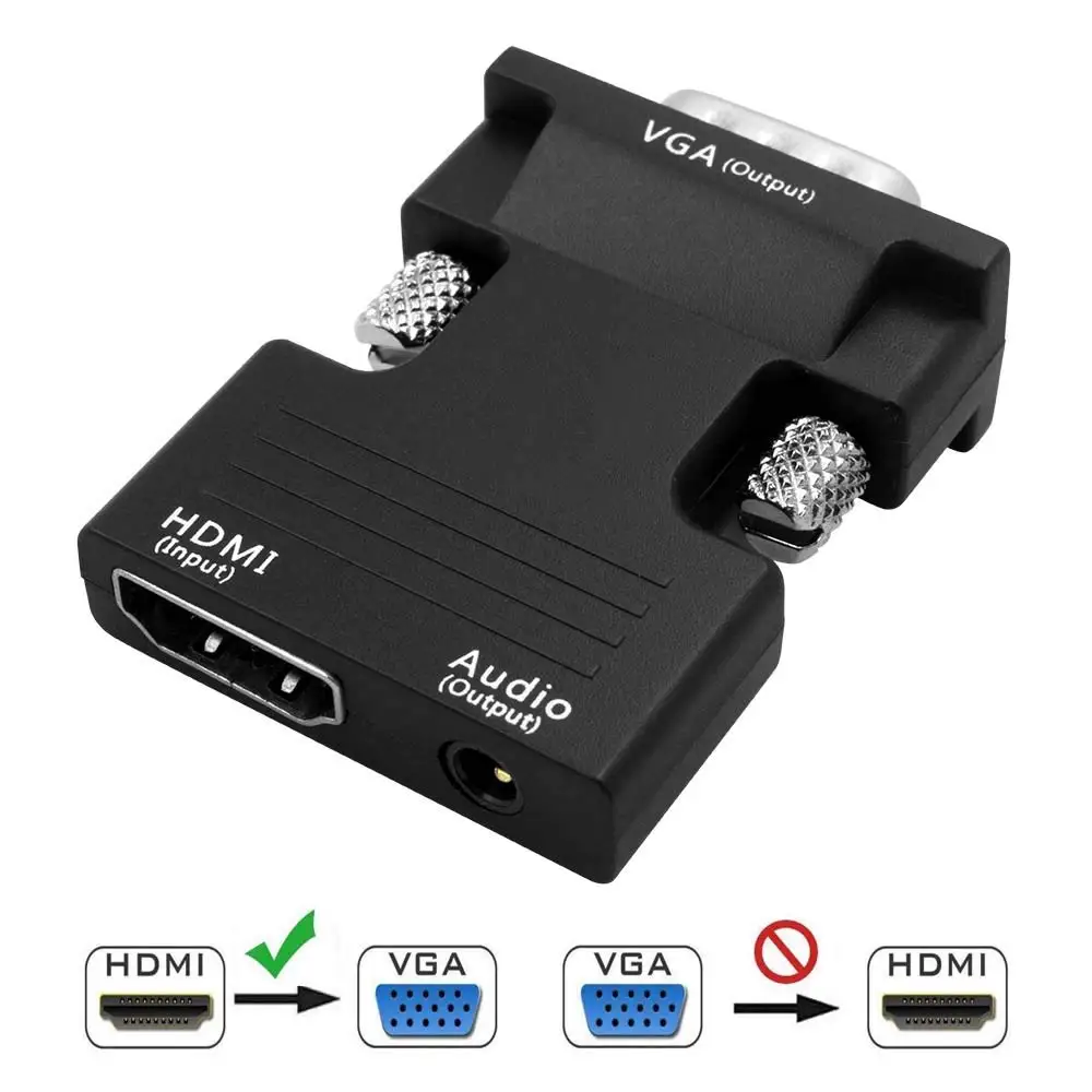 Переходник HDMI-VGA (мама) 1080P (папа) с разъемом 3 5 мм | Электроника