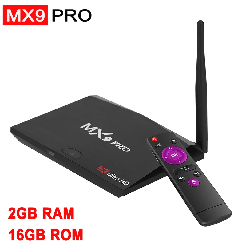 MX9 Pro 2 Гб ОЗУ 16 ПЗУ Android 7 1 Смарт ТВ-приставка RK3328 четырехъядерный 4G WiFi Bt 4 H. 265 VP9 HDR 3D