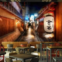 custom mural wall painting retro streets japanese style restaurant sushi shop background wall decorative wallpaper for the wall
