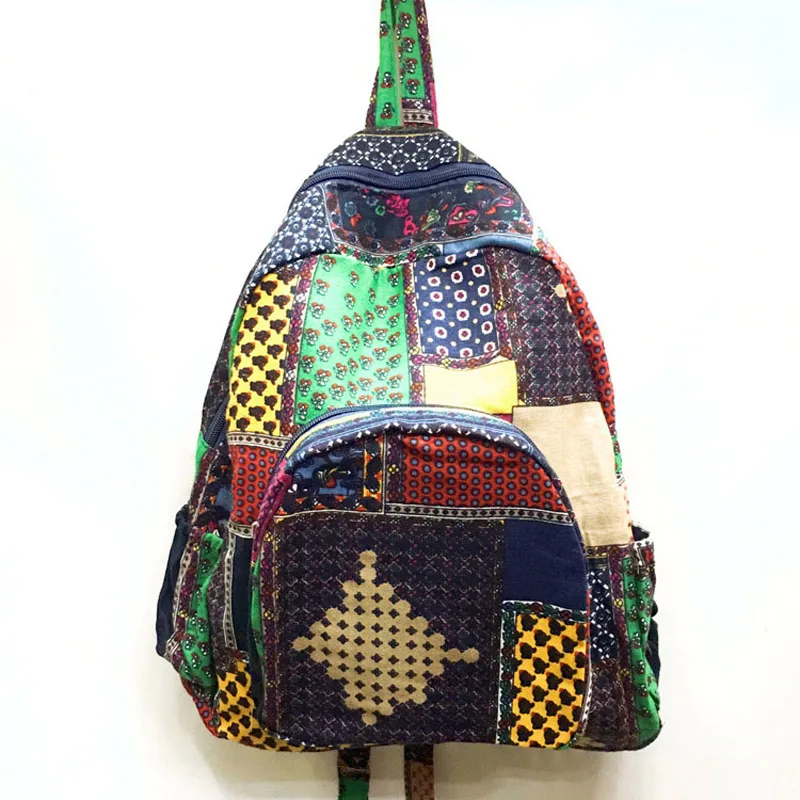 

Bohemian Backpacks Bag Bags Women Vintage Fashion Travel Backpack Bag Women's Handbags Cotton Canvas free Gift shipping
