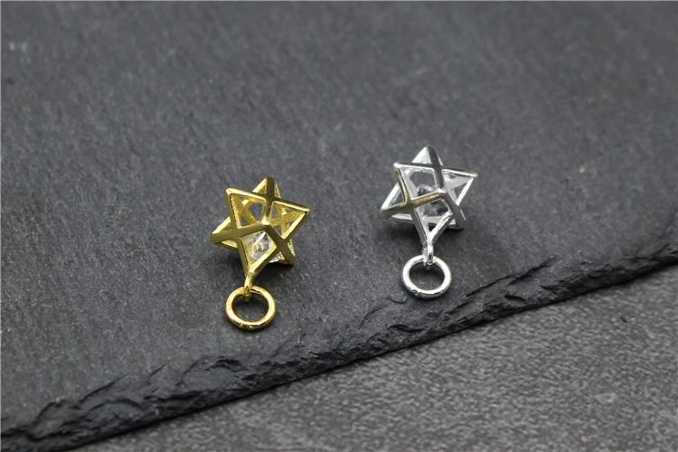 Authentic 925 Sterling Silver Color Star Zircon Charm Bracelet Beads Fit Pendant Bracelet Beads DIY Jewelry