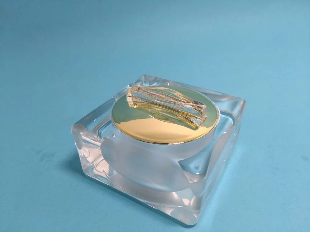 15 г белая Роскошная квадратная Акриловая косметическая упаковка флакон с