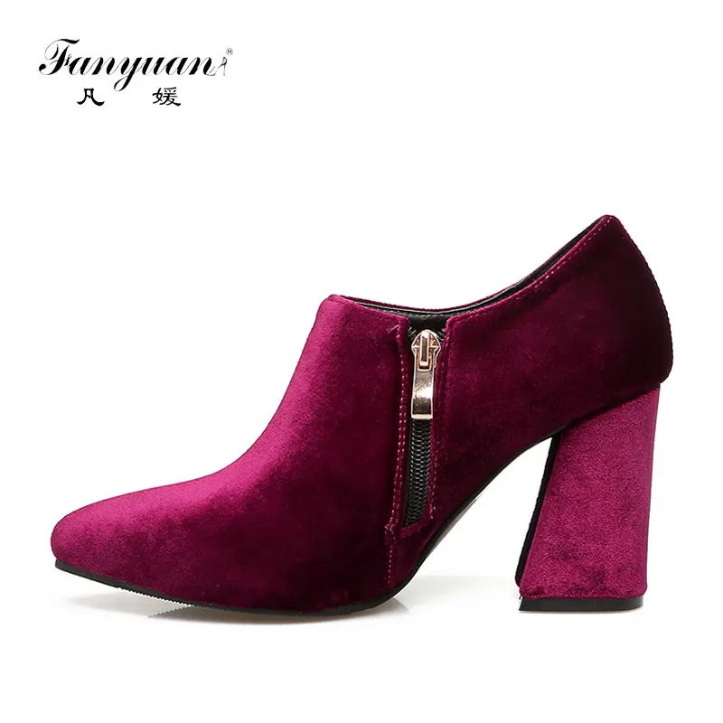 Туфли лодочки вечерние молнии искусственная замша заостренный носок высокий