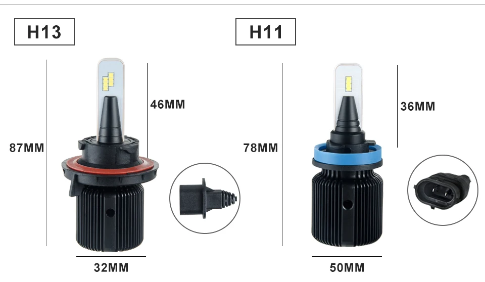 H4 H7 Led безвентиляторный автомобилей головной светильник лампы PSX24W PSX26W H8 H9 H1 H13 9004 9007 12V авто светильник 6500K 8000Lm светодиодные противотуманные лампы Canbus лампы